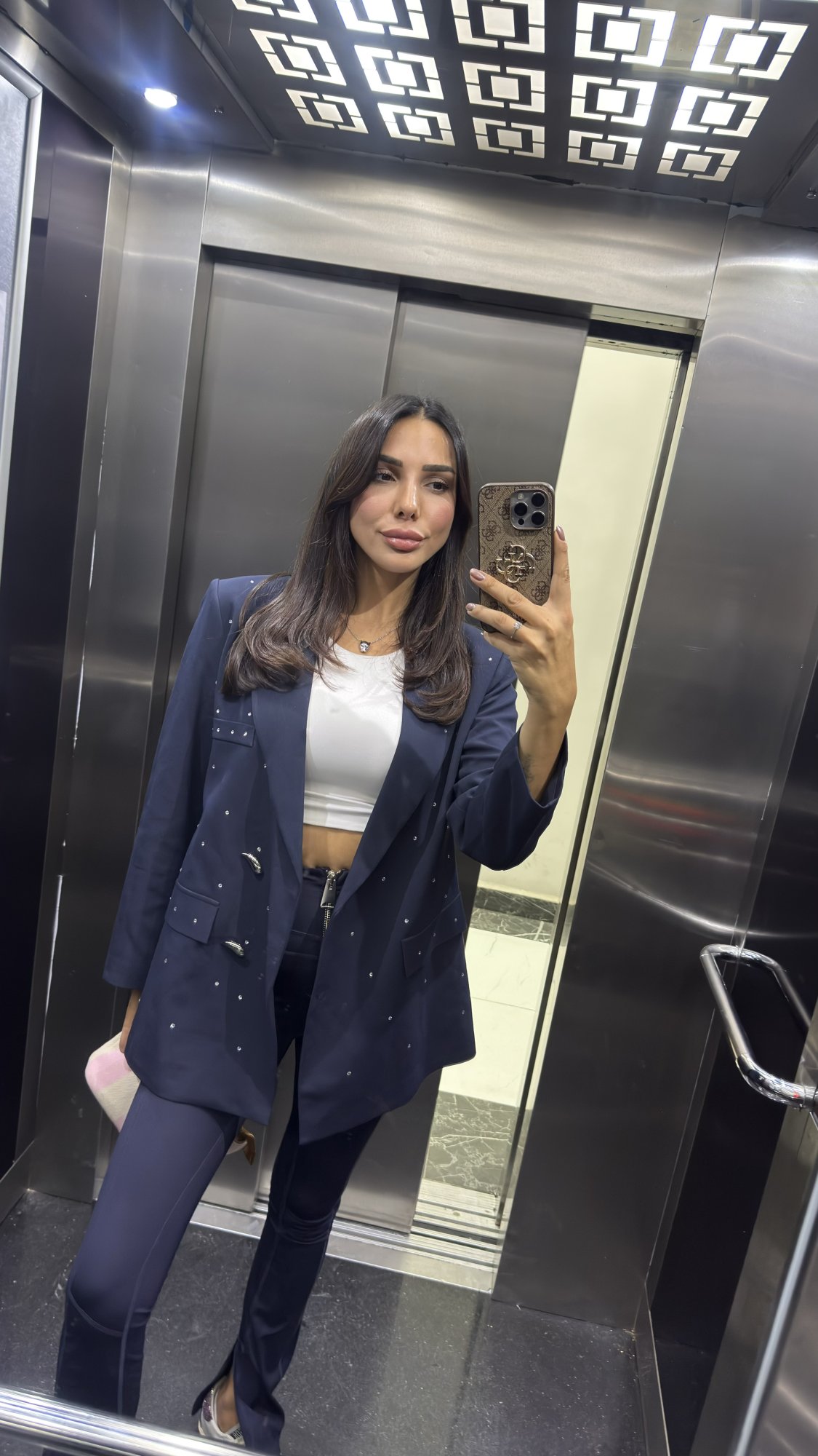 Taş Detaylı Ceket Lacivert