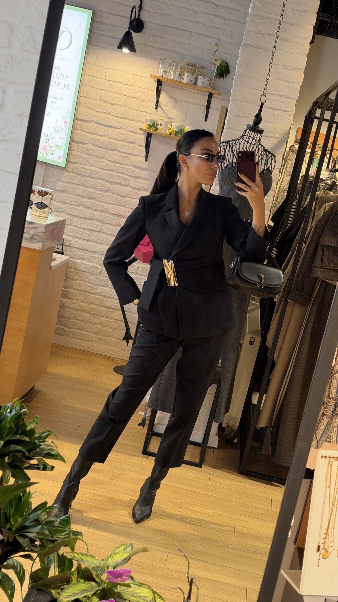 Tokalı Kruvaze Blazer Siyah