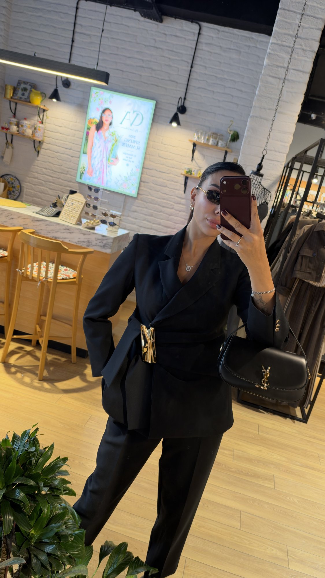 Tokalı Kruvaze Blazer Siyah